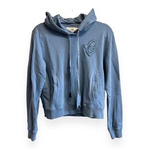 Coach New York Cotton Hoodie Blue Varsity Cursive C Size Large **See Description